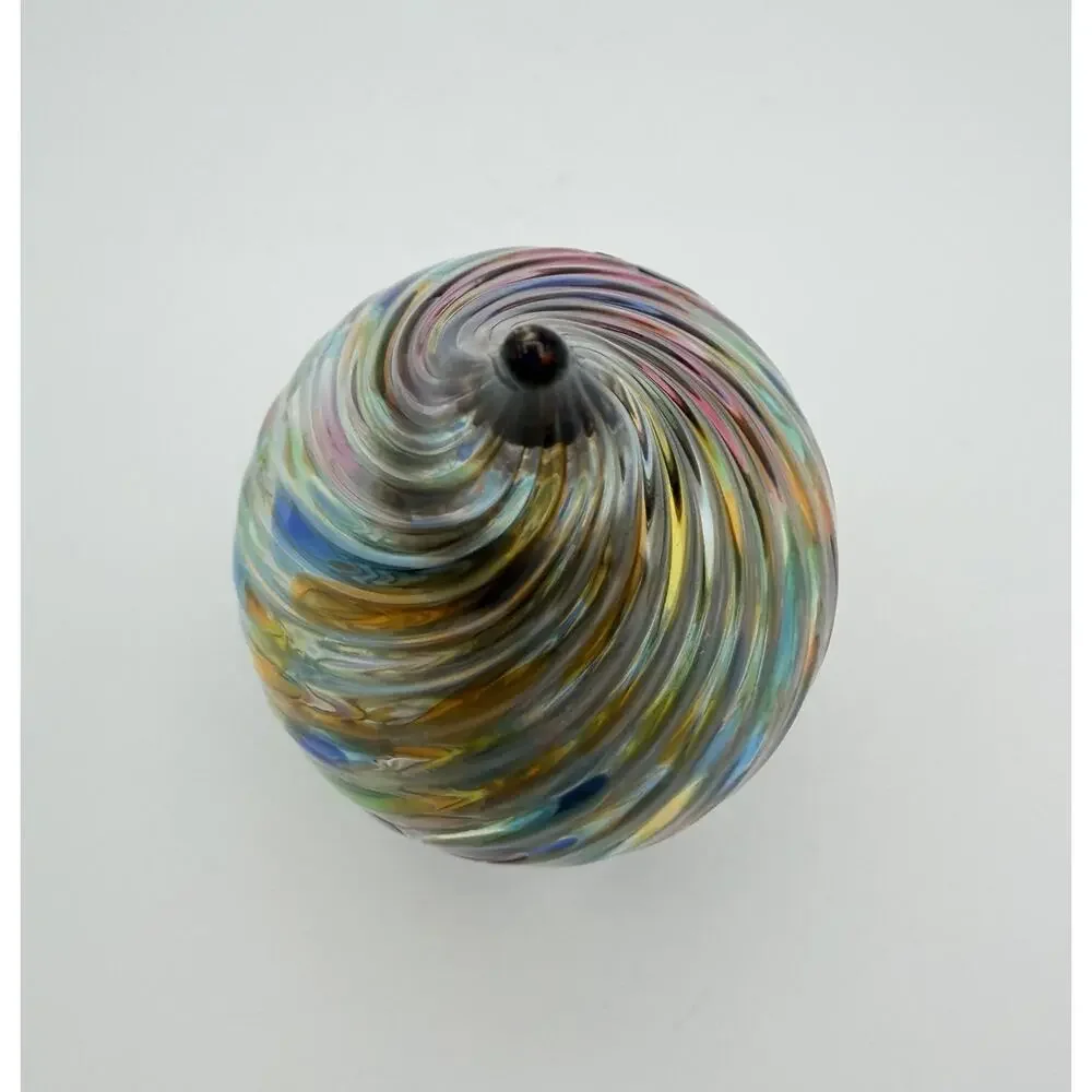 Art Glass Tear Drop Shaped Watercolor Optic Swirl Ornament 5” Sun Catcher